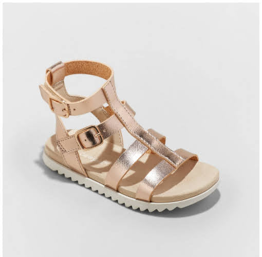 Girls' Ellie Gladiator Sandals - Cat & Jack Cognac & Rose Gold
