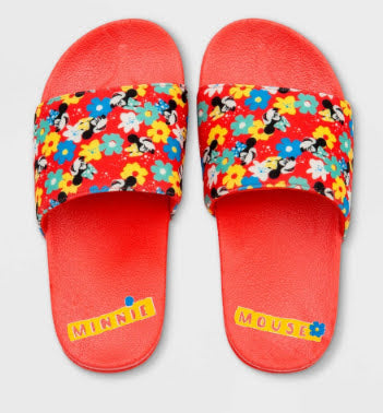 Girls' Disney Minnie Mouse Swim Slide Sandals - - Disney Store Red