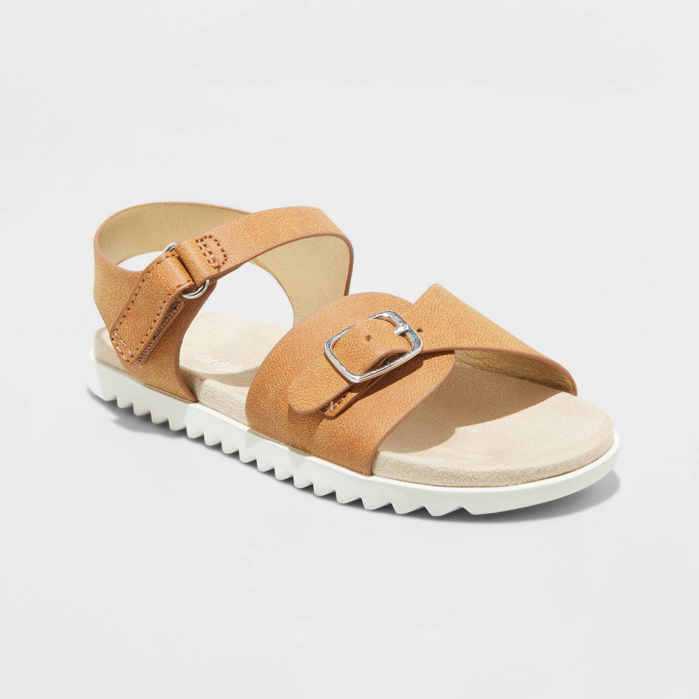 Toddler Girls' Shaelyn Footbed Sandals - Cat & Jack (Blush, White and Cognac)
