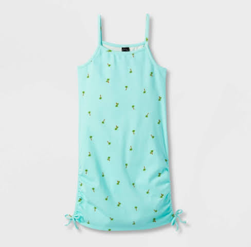 Girls' Side Cinch Tank Dress - Art Class (Orange & Green)