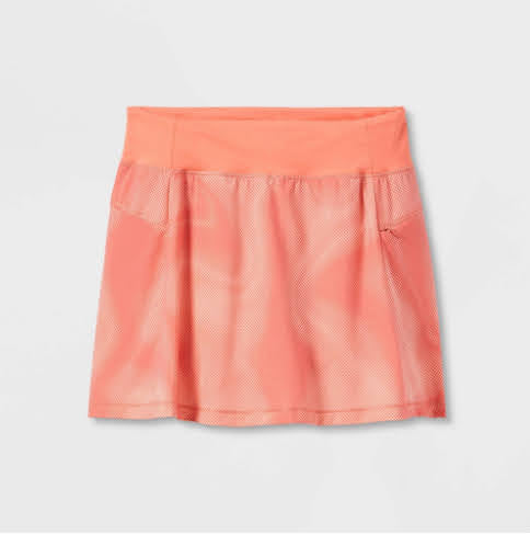 Girls' Stretch Woven Performance Skorts - All in Motion (Green & Orange)