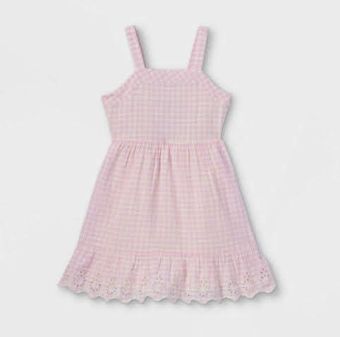 Girls' Gingham Check Tie-Back Sleeveless Woven Dress - Cat & Jack