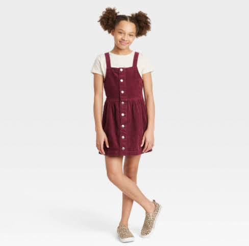 Girls' Corduroy Button-Front Skirtall - Cat & Jack