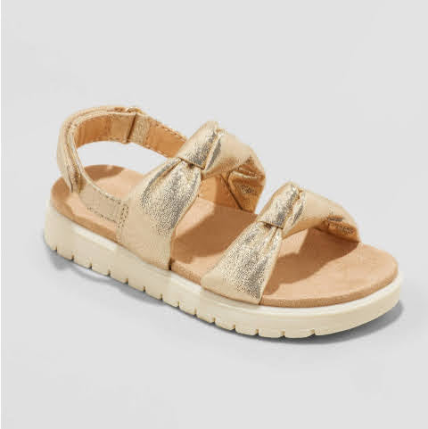 Girls' Elena Metallic Footbed Sandals - Cat & Jack Gold
