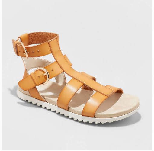Girls' Ellie Gladiator Sandals - Cat & Jack Cognac & Rose Gold