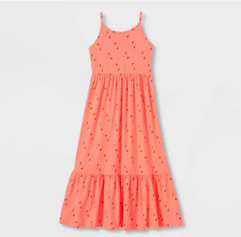 Girl' Tie-Back Printed Maxi Dre - Cat & Jack