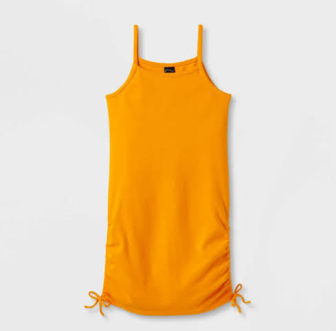 Girls' Side Cinch Tank Dress - Art Class (Orange & Green)