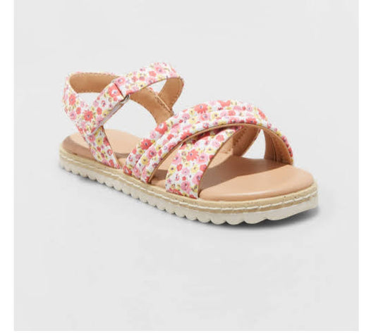 Toddler Girls' Chloe Floral Print Ankle Strap Sandals - Cat & Jack