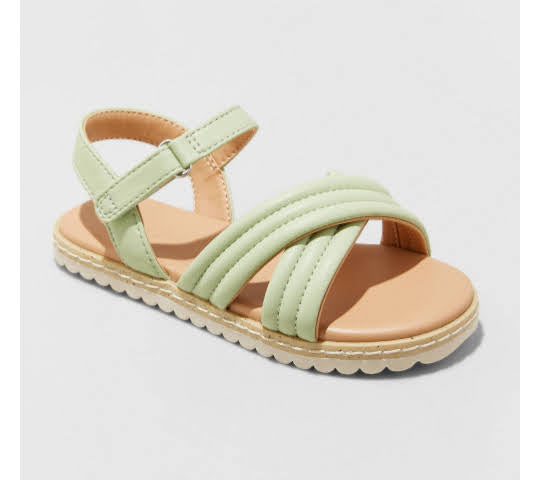 Toddler Girls' Chloe Ankle Strap Sandals - Cat & Jack White & Green