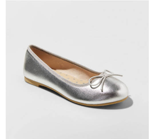 Girls' Stacy Slip-On Ballet Flats - Cat & Jack (Black & Silver)