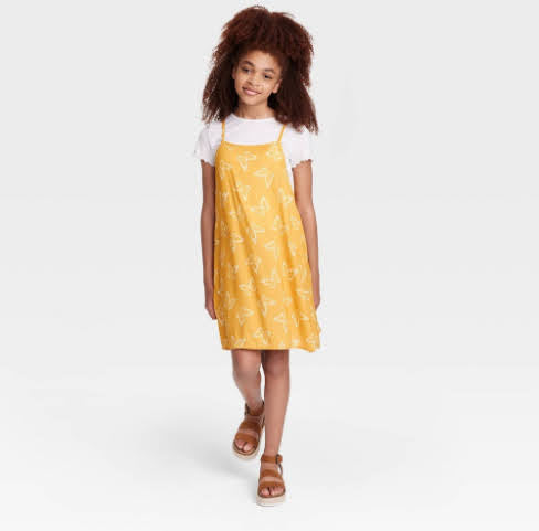 Girls' Sleeveless Printed Knit Romper - Cat & Jack