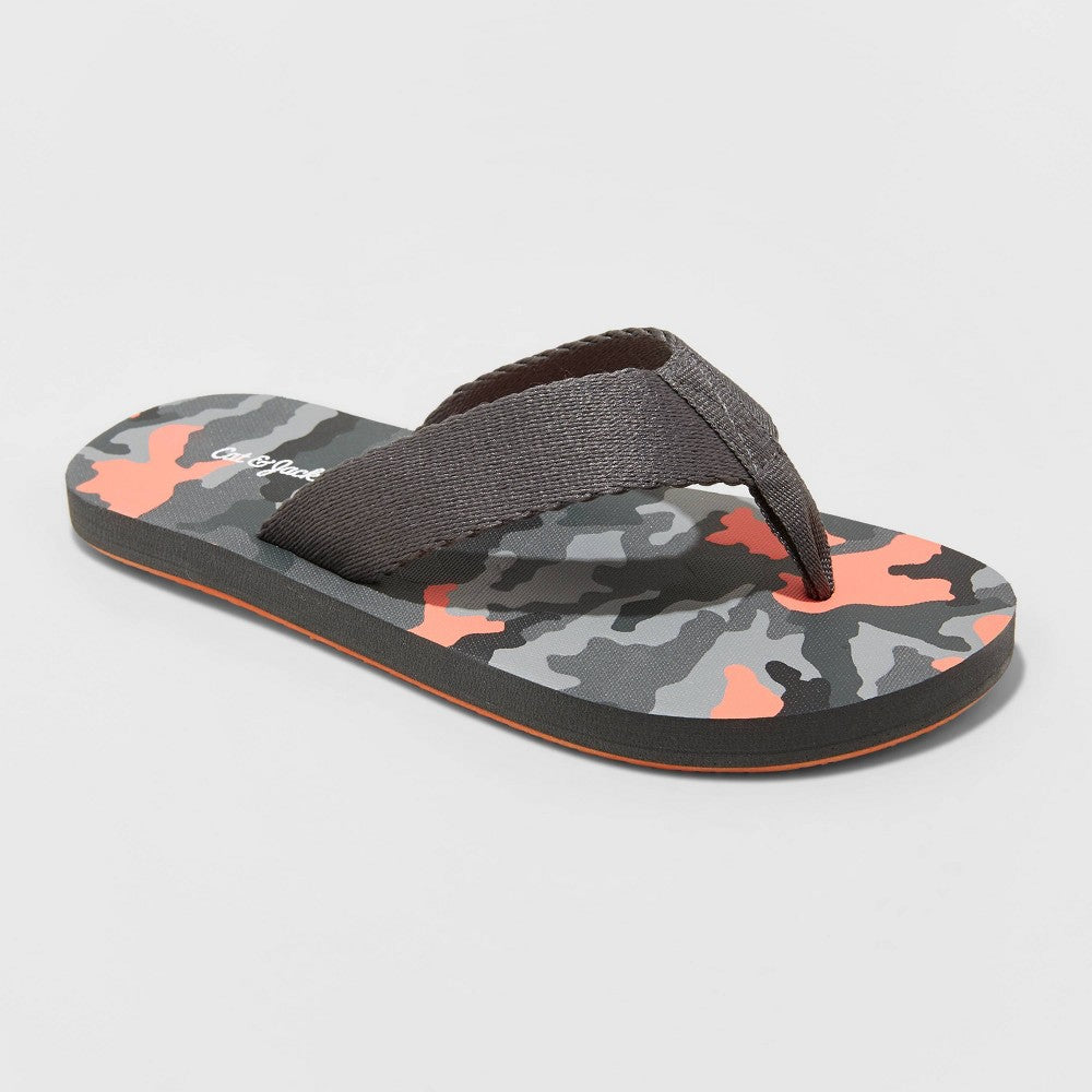 Cal Slip-On Thong Sandals - Cat & Jack Gray (Camo, Tan, Yellow, Pink and Black)
