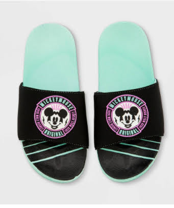 Boys' Disney Mickey Mouse Swim Slide Sandals- Disney Store, Black/Blue