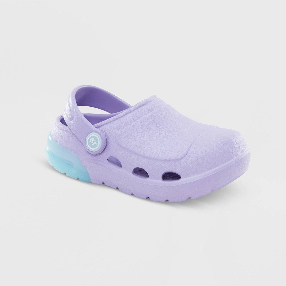 Toddler Surprise by Stride Rite Gleamer Light-Up Clogs (Gray, Purple and Blue)