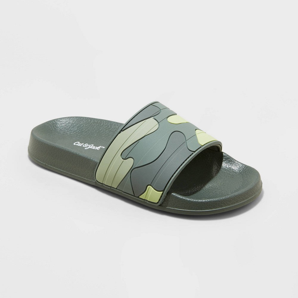 Kids' Nikko Slip-on Slide Sandals - Cat & Jack, (Black, MultiColored, Camo, Blush and Navy)