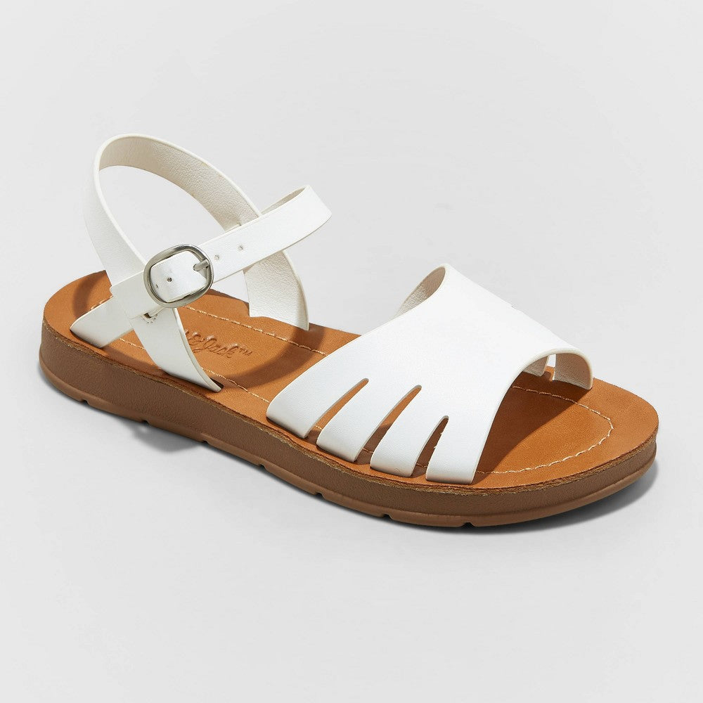 Girls' Lillian Rainbow Print Ankle Strap Sandals - Cat & Jack (Rainbow, Cognac and White)