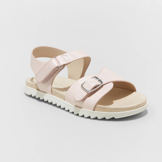 Toddler Girls' Shaelyn Footbed Sandals - Cat & Jack (Blush, White and Cognac)