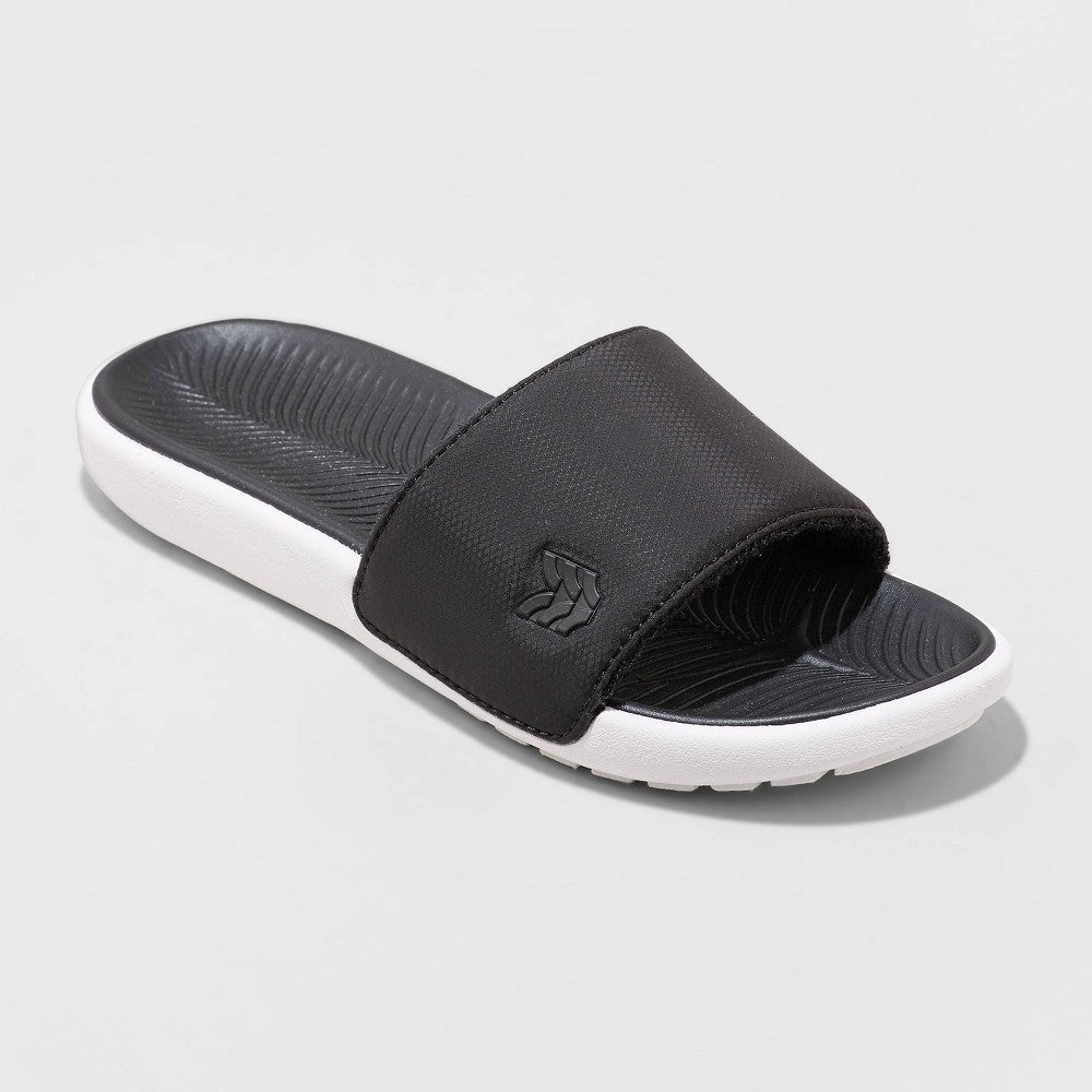 Kids' Cypress Slip-On Slide Sandals - All in Motion (Black, White and Blue)