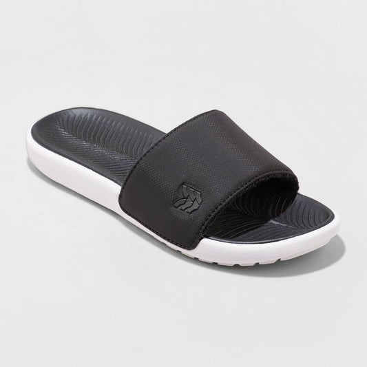 Kids' Cypress Slip-On Slide Sandals - All in Motion (Black, White and Blue)