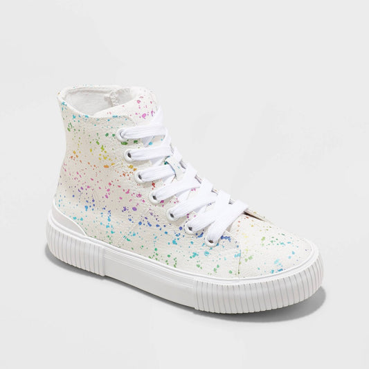 Girls' Cora Shapes Print Zipper Lace-Up Sneakers - Cat & Jack