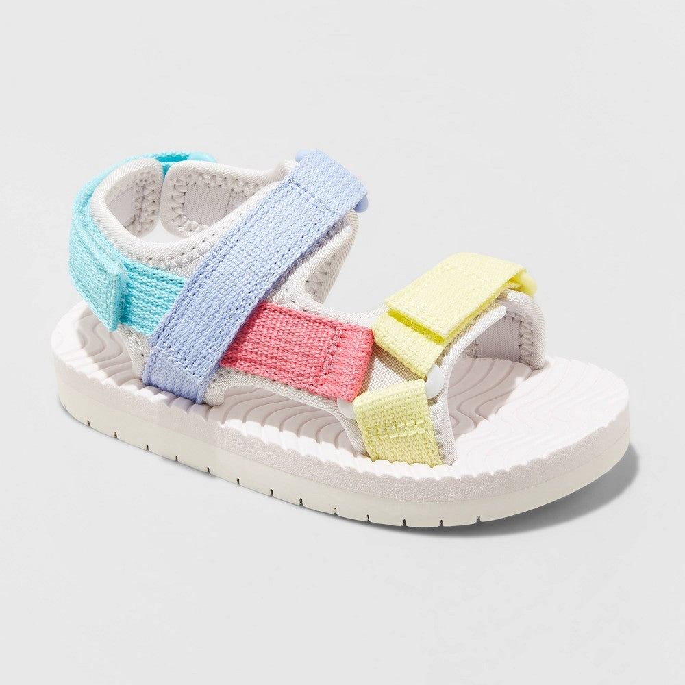 Toddler Riley Ankle Strap Sandals - Cat & Jack (Peach, Blue, Navy, Bush, Yellow, Olive, and Multi)