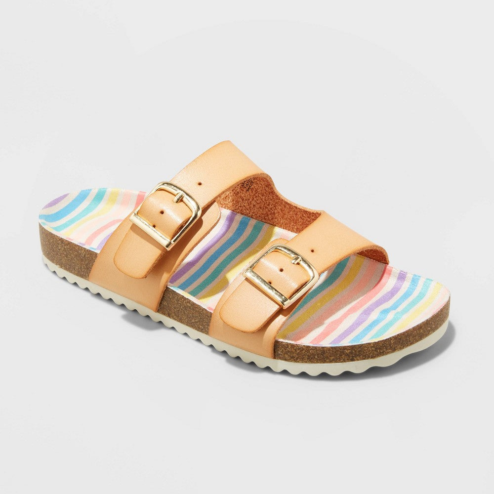 Kids' Drew Slip-On Footbed Sandals - Cat & Jack (White, Brown, Rose Gold, Gray Camo and Tan) )