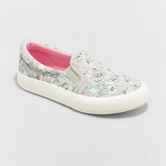Girls' Sariah Floral Print Slip-On Sneakers - Cat & Jack Sage Green