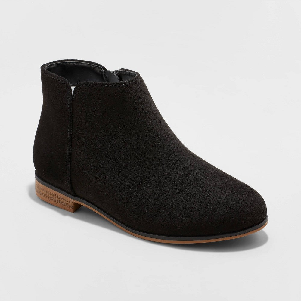 Girls' Opal Zipper Booties - Cat & Jack (Cognac & Black)