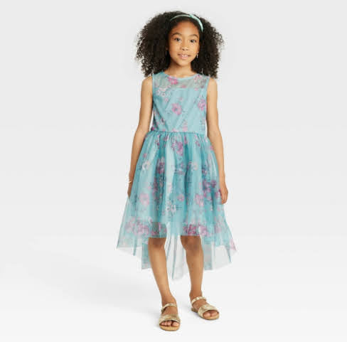 Zenzi Girls' Floral Sleeveless Dress - Dusty