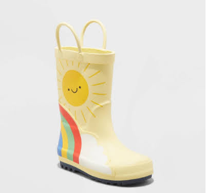 Toddler Girls' Caroline Rainbow Print Rain Boots - Cat & Jack Yellow