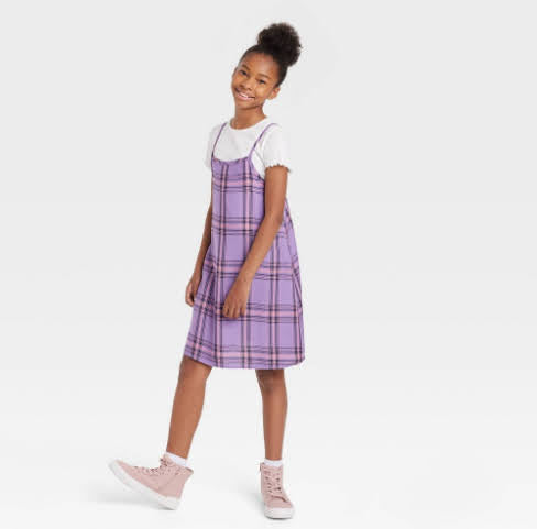 Zenzi Girls' Square Sleeveless Dress - Dusty