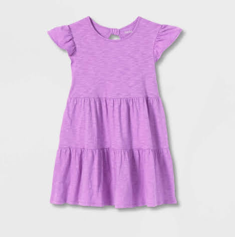 Girs' Wash Knit Tiered Short Sleeve Dress - Cat & Jack