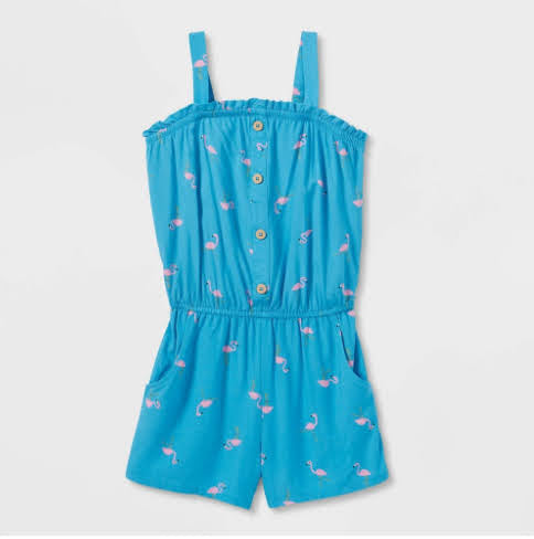 Girls' Sleeveless Printed Knit Romper - Cat & Jack