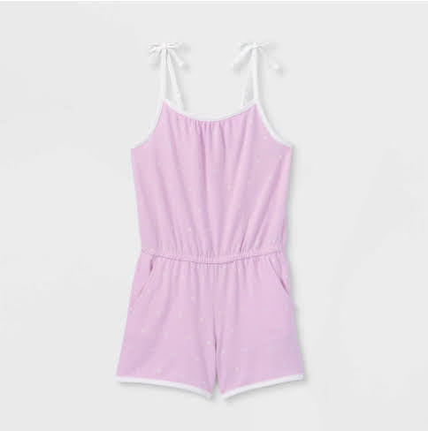 Girls' Sleeveless Printed Knit Romper - Cat & Jack