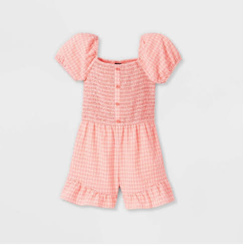 Girls' Puff Sleeve Romper - Art Class