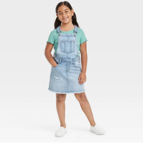 Girls' Jean Skirtall - Cat & Jack™ Light Wash