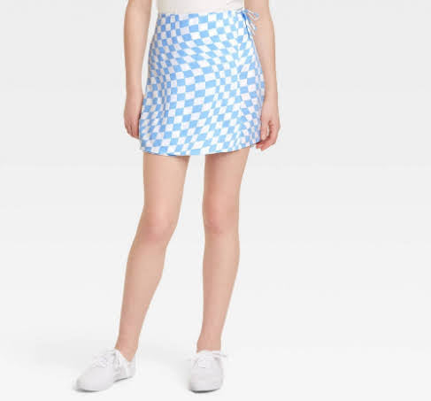 Girls' Printed Wrap Skirt - Art Class (Blue and Yellow)