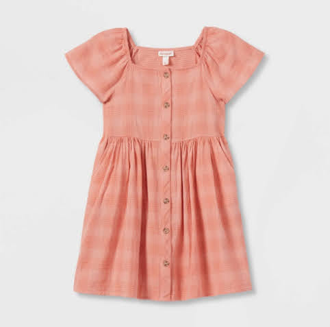 Girls' Short Sleeve Woven Dress