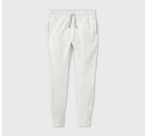 Girs' Cozy Ightweight Feece Jogger Pants - all in Motion (White and Green)