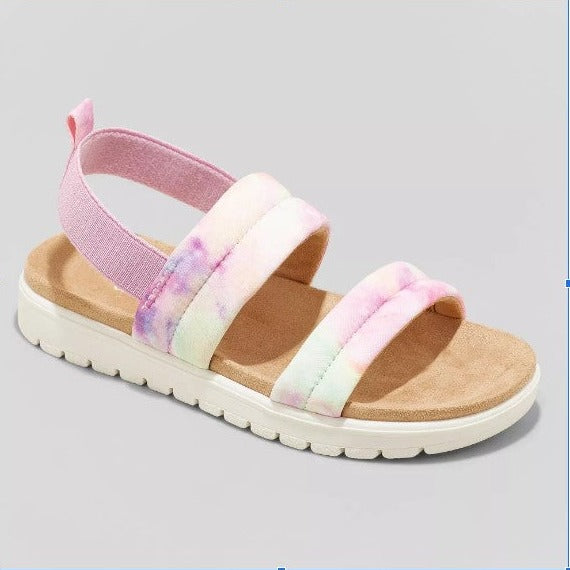 Girls' Hazel Slip-On Pull-On Footbed Sandals - Cat & Jack (White and Purple)